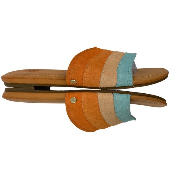 Ugg Ximena Leather Suede Multicolor Slide Sandals Size 8 Y10668 - Picture 6 of 13